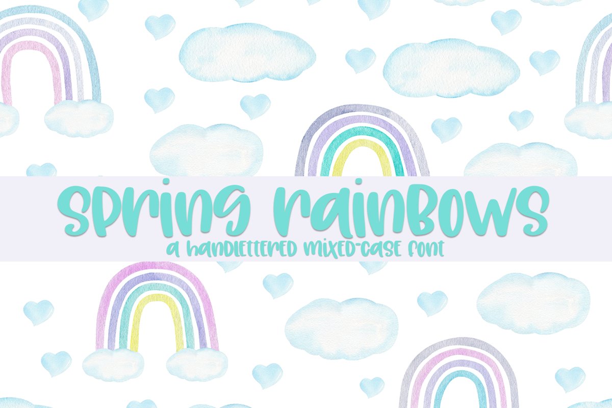 Spring Rainbows - A Hand-Lettered Mixed-Case Font example image 1