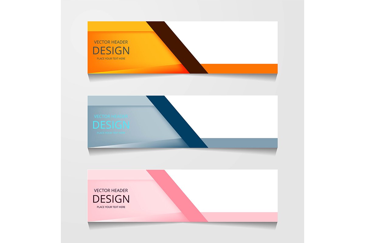 Vector abstract banner design web template. Collection of we example image 1