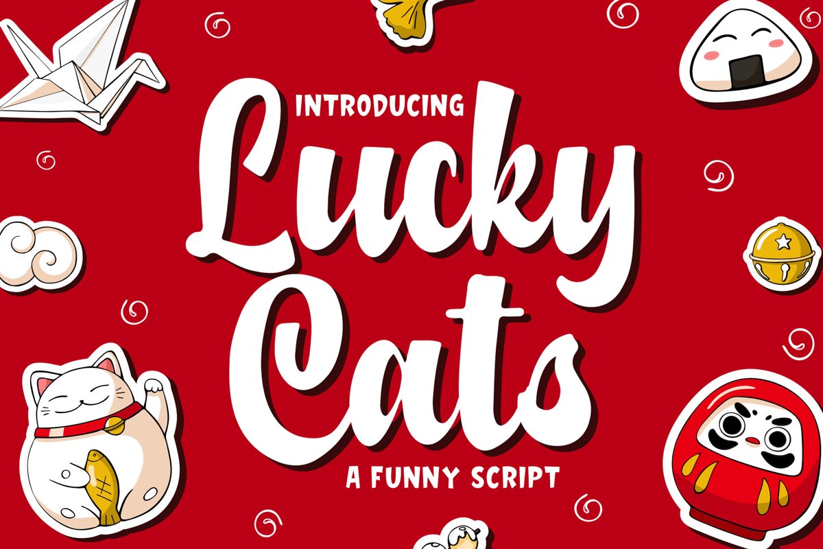 Lucky Cats - Funny Script Font example image 1