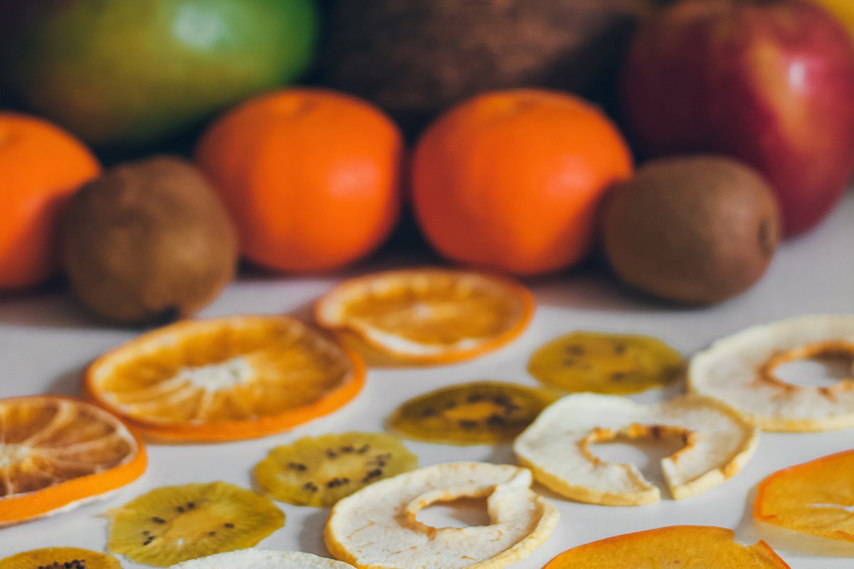 Dried homemade healthy fresh dehydrated slices of fruits. example image 1