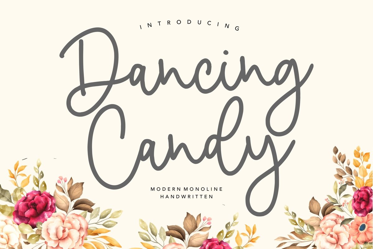 Dancing Candy Modern Monoline Handwritten Font example image 1