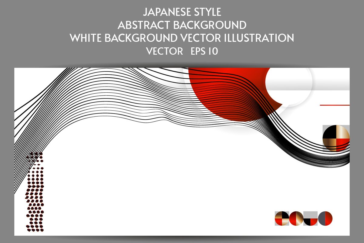 Abstract Japanese style white background with lines eps 10 example image 1
