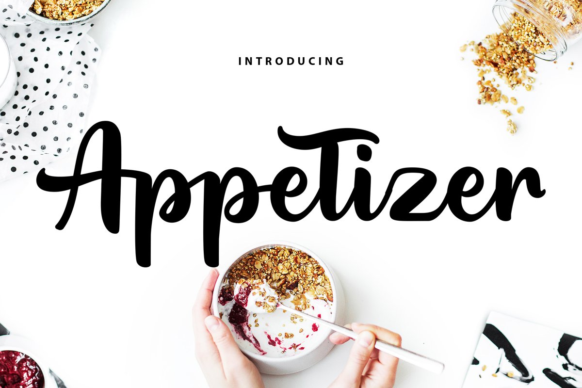 Appetizer | Modern Script Font example image 1