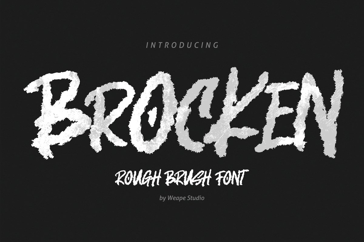 Brocken - Caps Rough Font example image 1