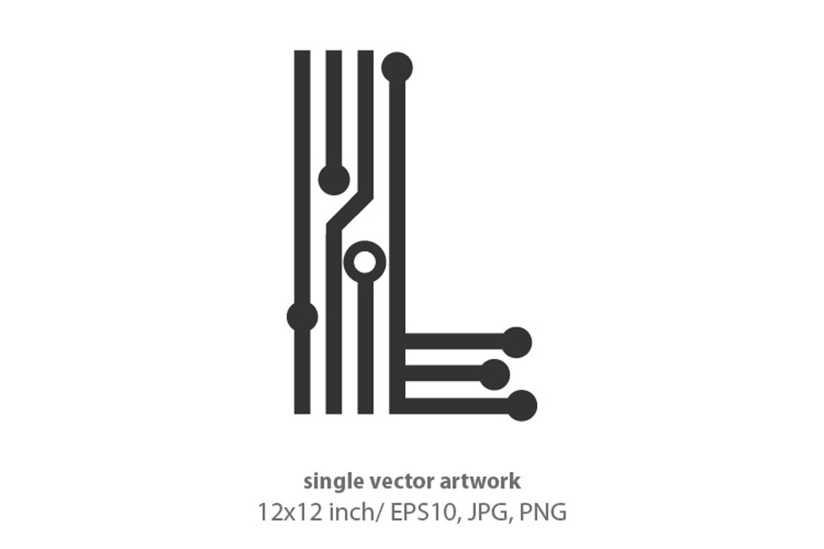 digital letter l- single vector artwork example image 1