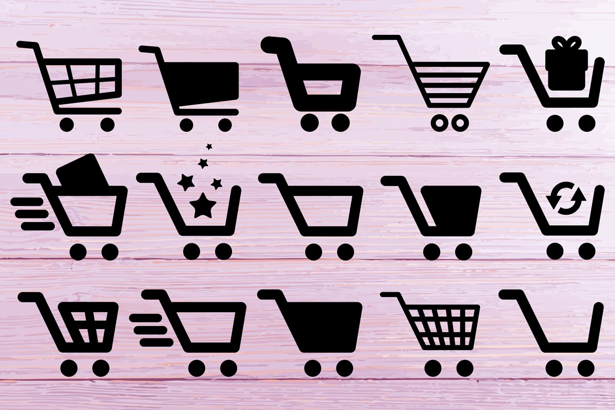 Shopping Cart SVG Silhouettes example image 1