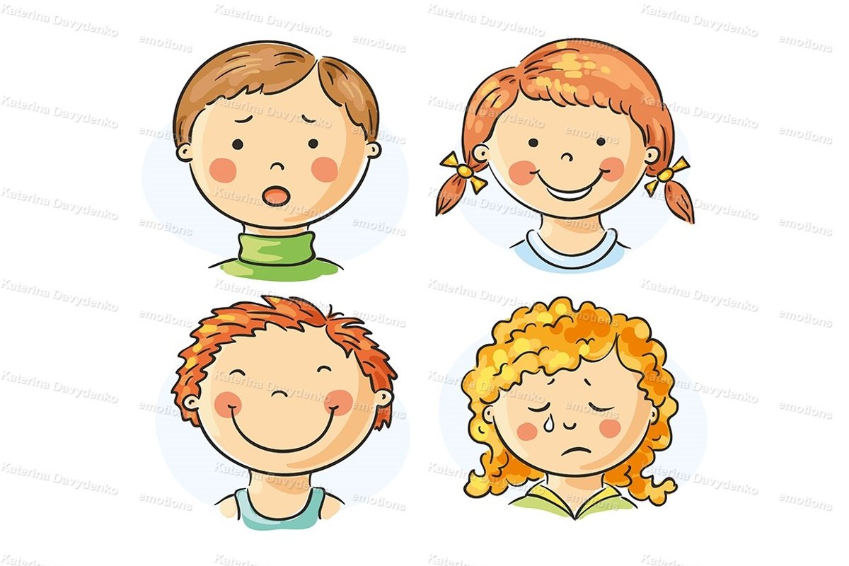 Kids faces with emotions example image 1