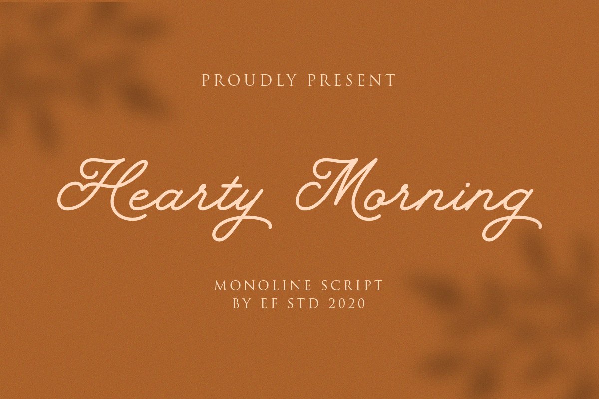 Hearty Morning - New Monoline Script example image 1