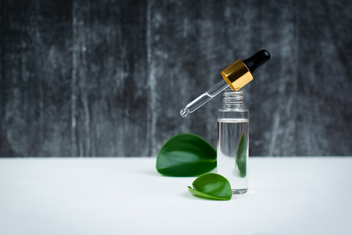 Hyaluronic acid in a clear bottle example image 1