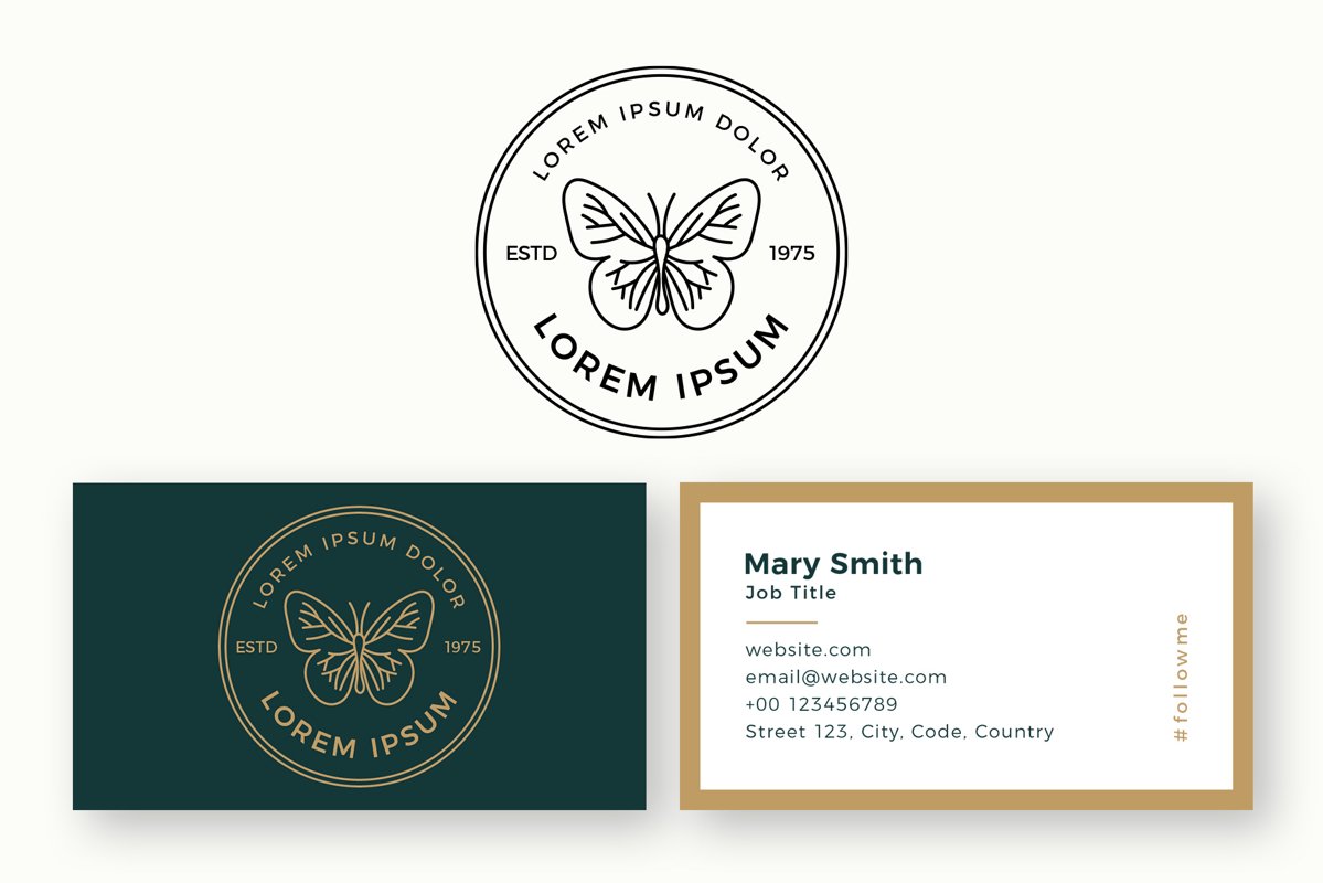 Butterfly Logo & Business Card Templates example image 1