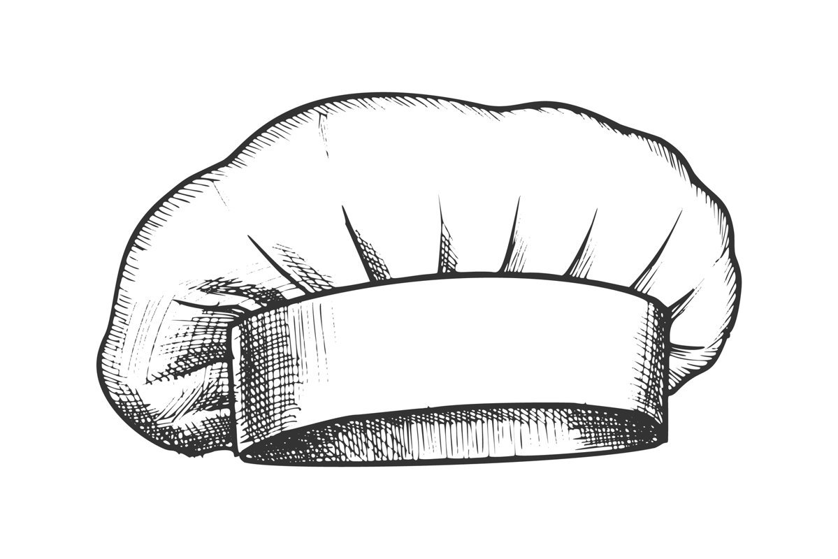 Chef Hat Professional Cooker Clothing Ink Vector example image 1
