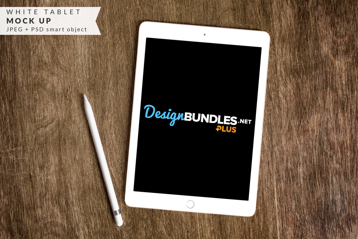 White Tablet Mock up example image 1