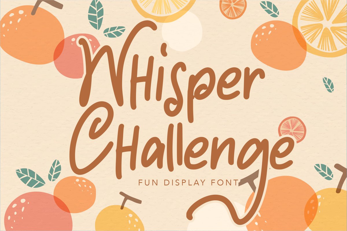 Whisper Challenge | Fun Display Font example image 1