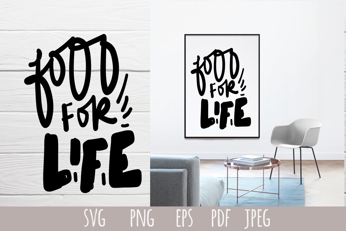 Food lettering SVG .Food for life. example image 1