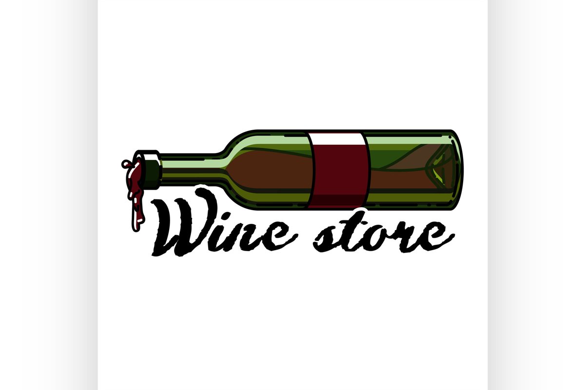 Color vintage wine store emblem example image 1