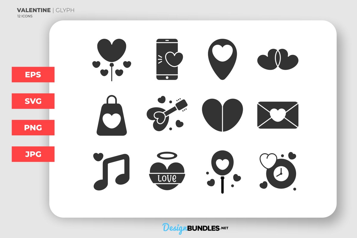 Valentine Glyph Icons example image 1