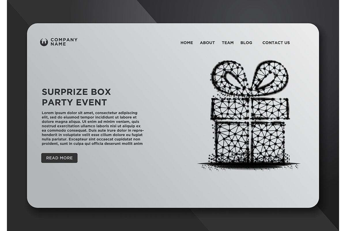 Web page design templates collection of Gift Box Celebration example image 1