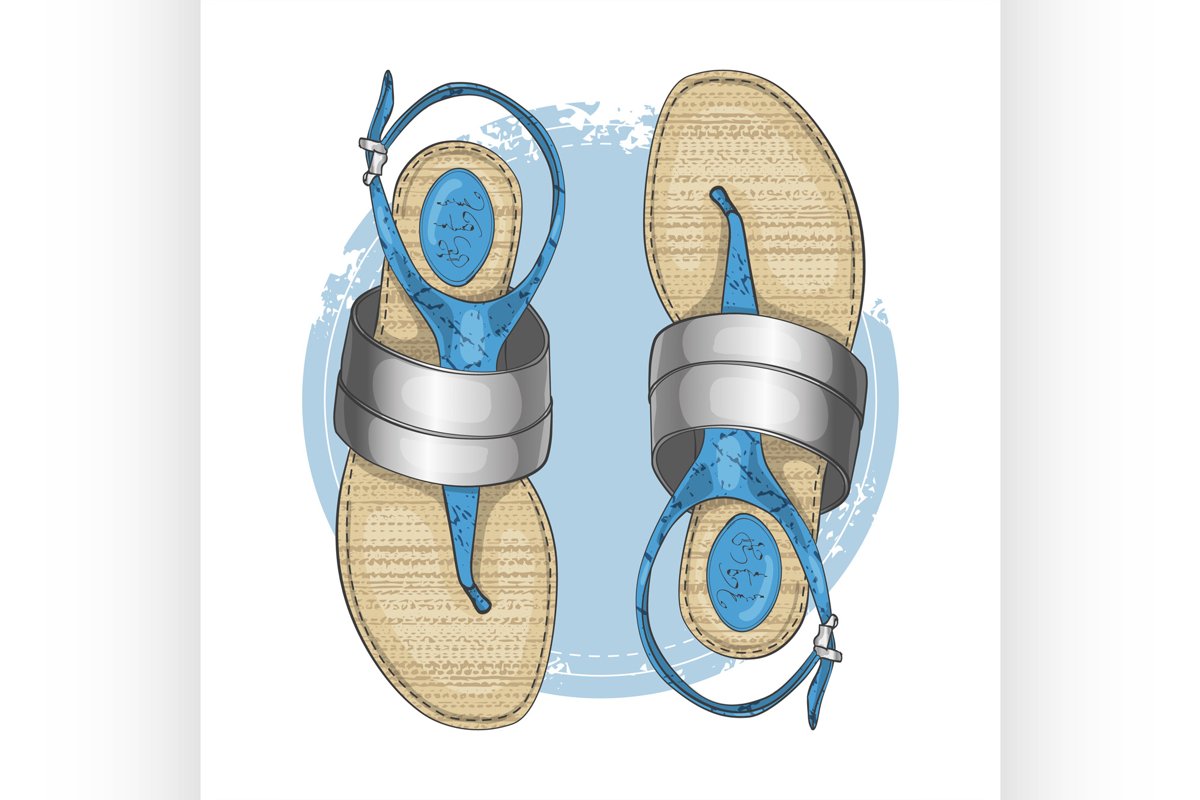 Fashion vector sketch womens shoes. example image 1