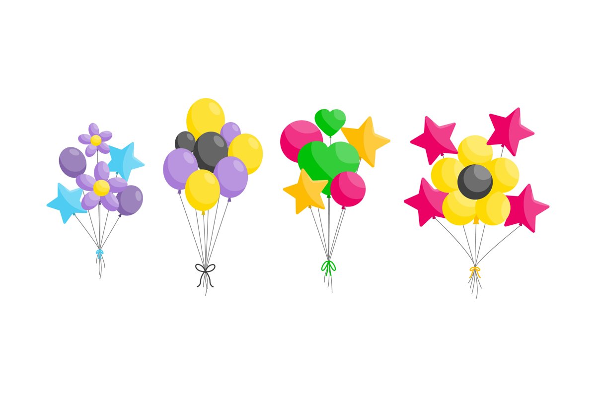 Birthday Balloons Illustrations example image 1