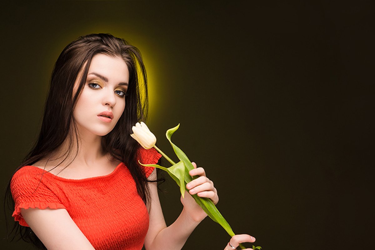 Woman portrait. Fashionable beautiful eye makeup. example image 1