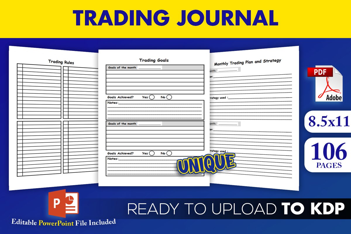 Trading Journal Trade Log Book KDP Interior Ready to Upload example image 1