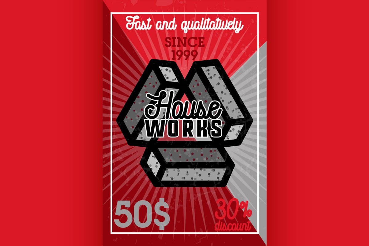 Color vintage house works banner example image 1