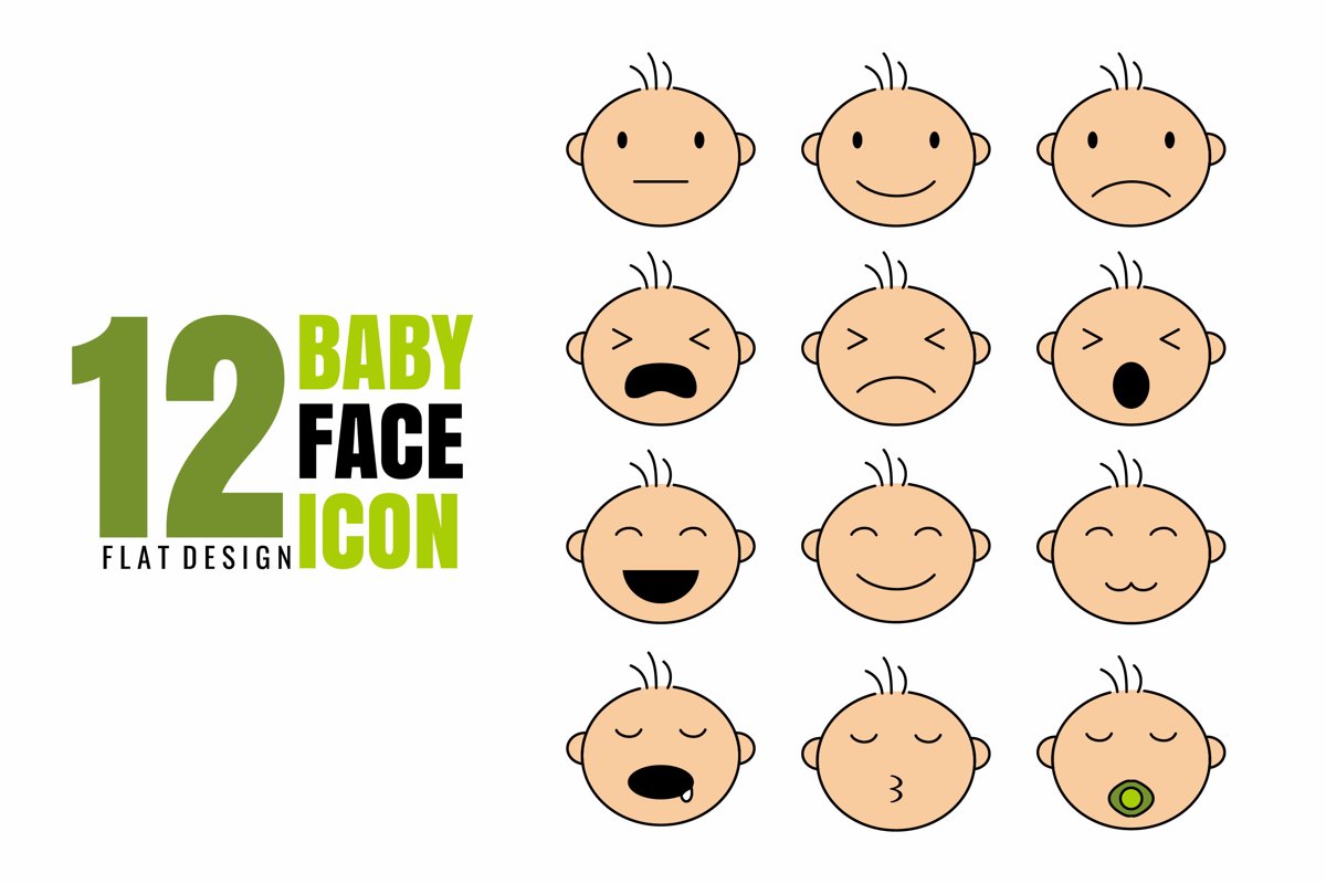 12 Baby Face Icon example image 1