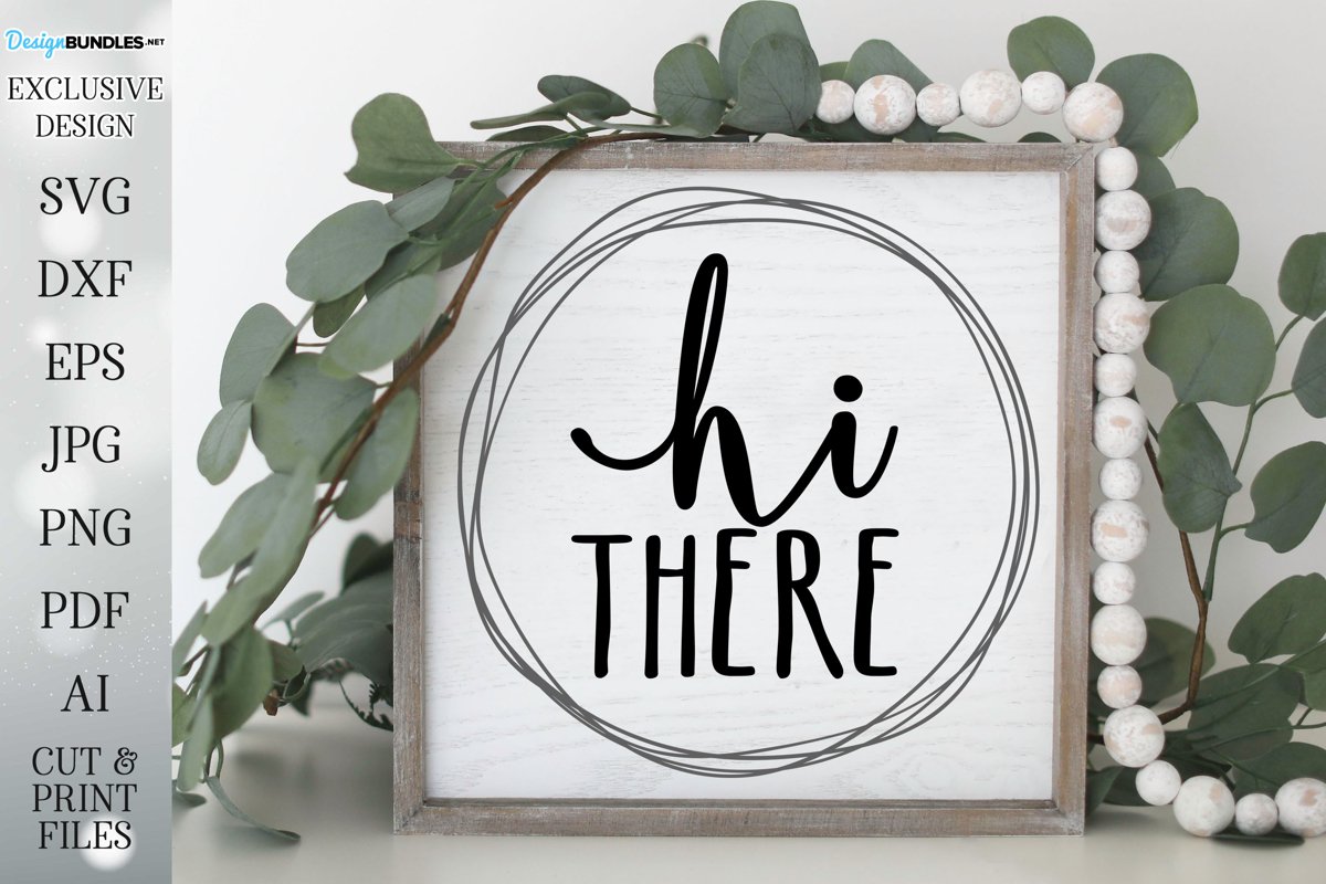 Hi There - Farmhouse Wreath Sign example image 1