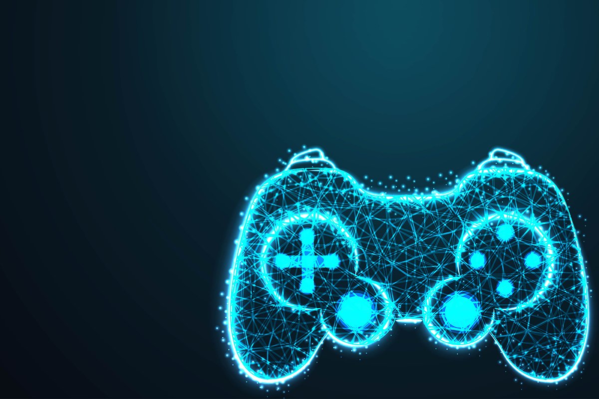 Game pad icon. Joy pad. Joy stick , with crumbled edge on bl example image 1