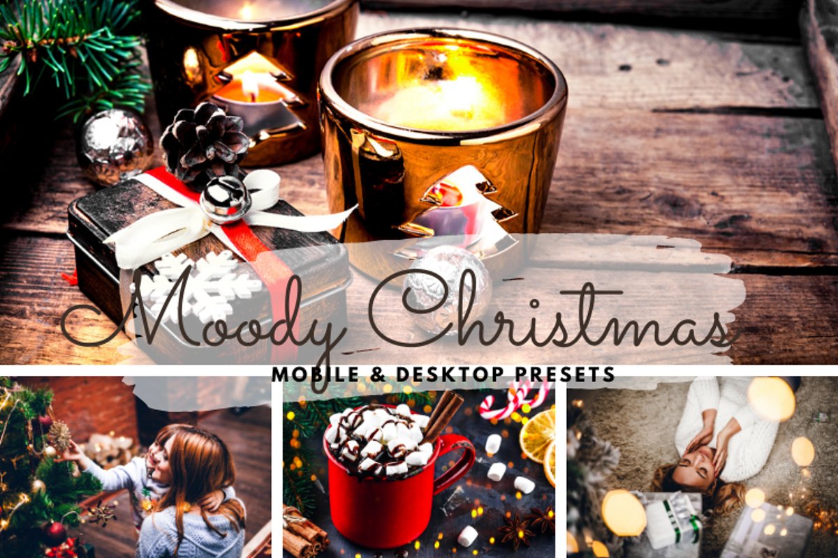 Moody Christmas Mobile & Desktop Lightroom Presets example image 1