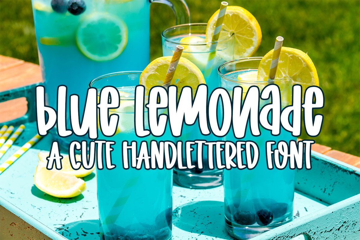 Blue Lemonade - A Cute Hand-lettered Font example image 1