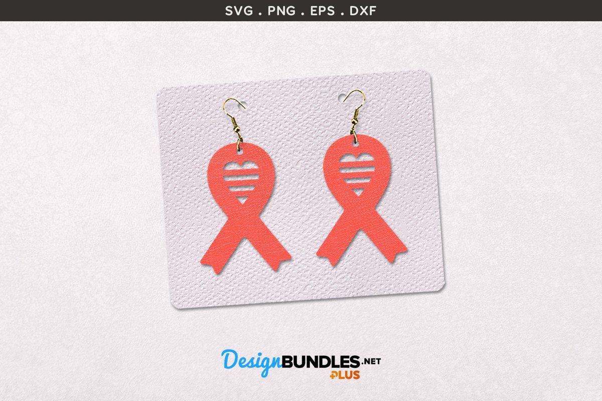 Awareness Ribbon Earrings Template example image 1