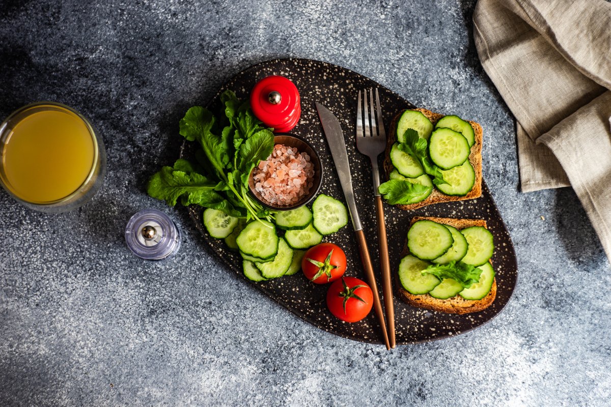 Healthy lunch concept with toasts example image 1