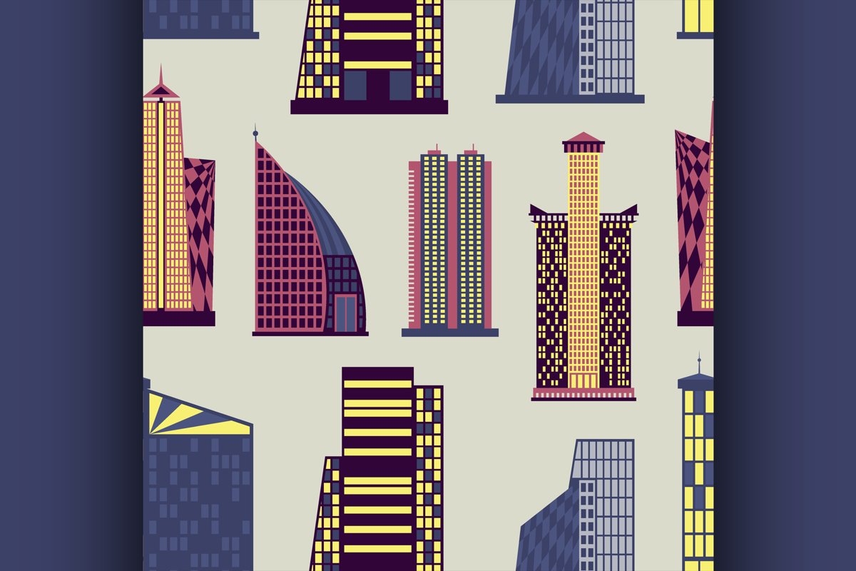 Skyscrapers set pattern example image 1