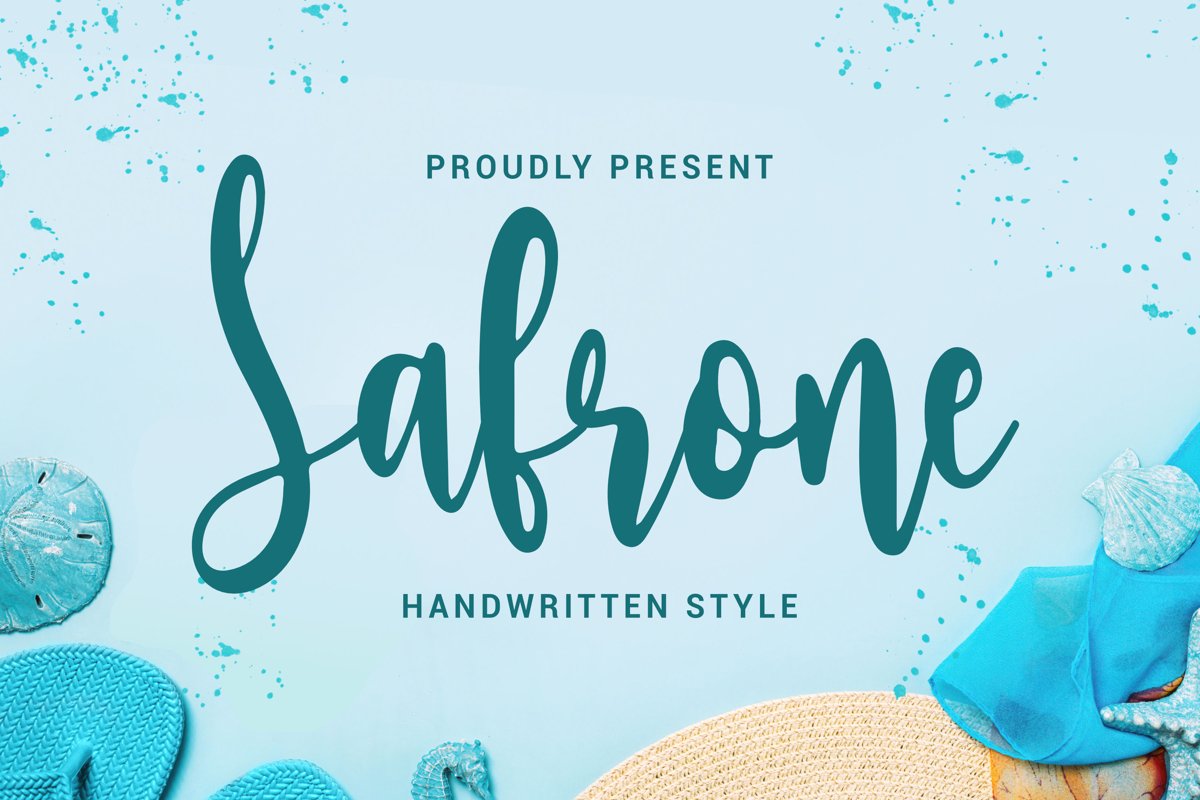 Safrone - Script Font example image 1