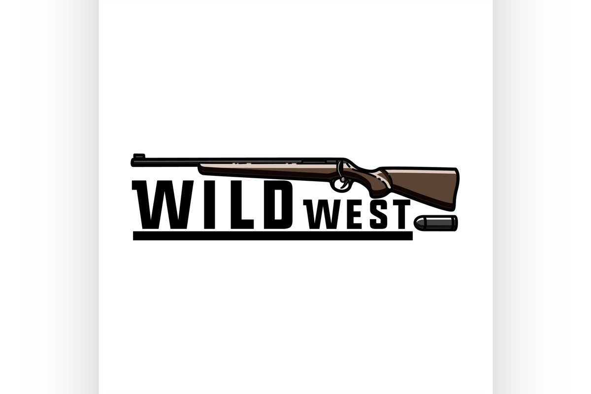 Color vintage wild west emblem example image 1