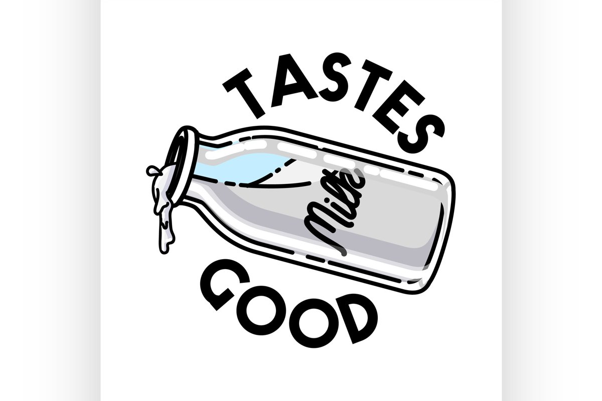 Color vintage milk emblem example image 1