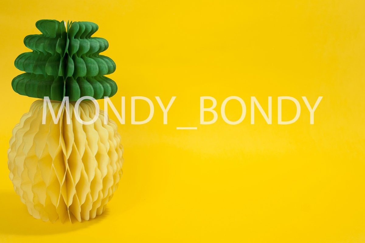 Paper pineapple on a yellow background example image 1