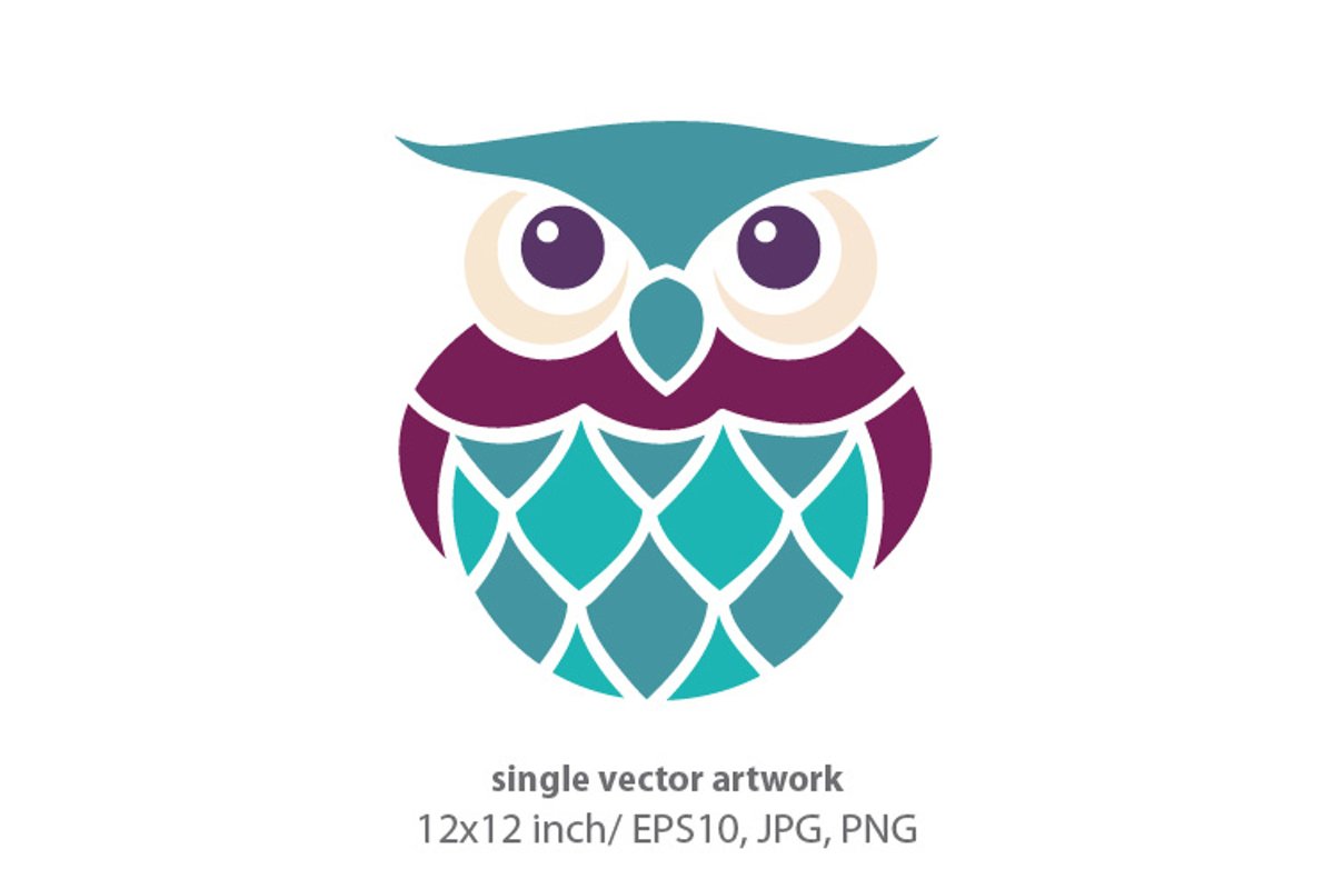 cute little owl - single vector artwork example image 1