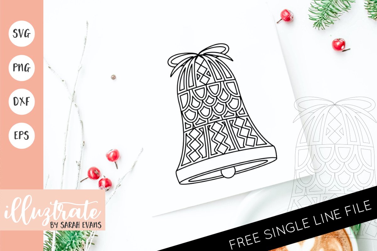 Christmas Bell Mandala SVG | Christmas Mandala SVG Cut File example image 1