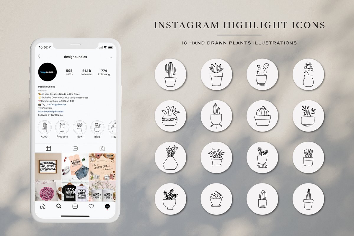 Instagram Plant Highlights Icons | Instagram Story Cover example image 1