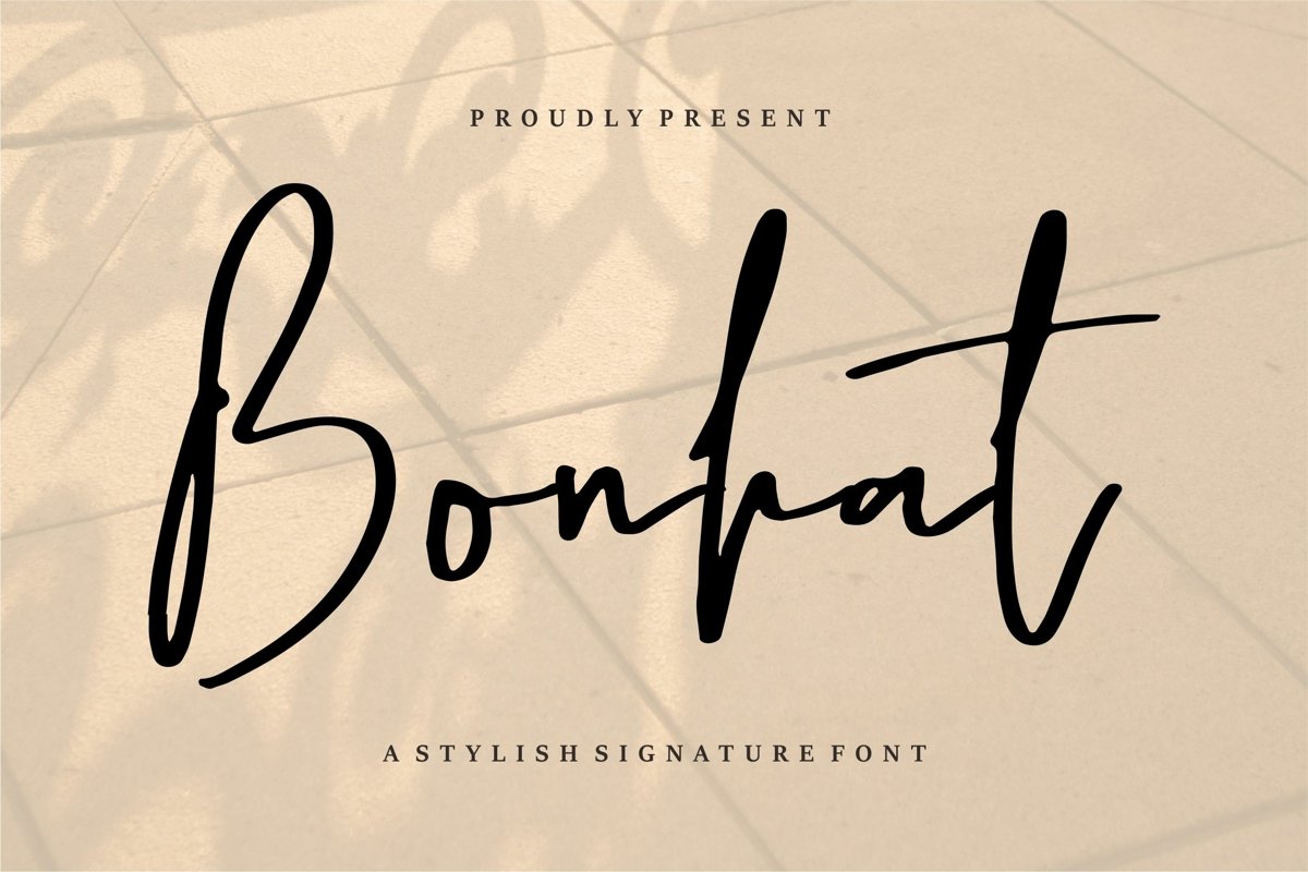 Bonhat - A Stylish Signature Font example image 1