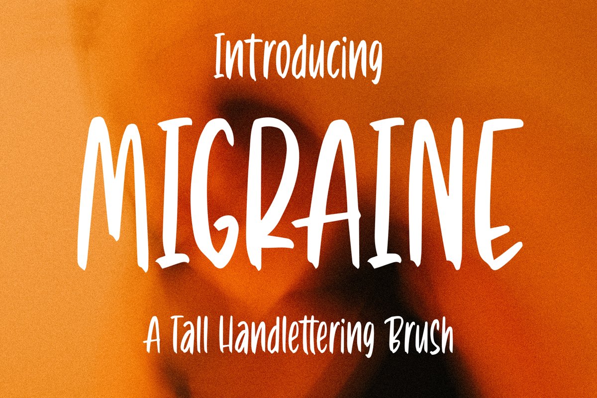 Migraine - Tall Handlettering Brush Font example image 1