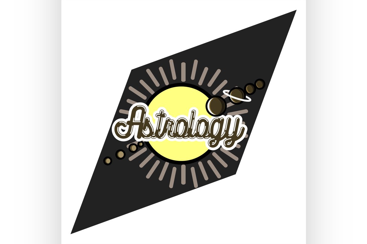 Color vintage astrology emblem example image 1
