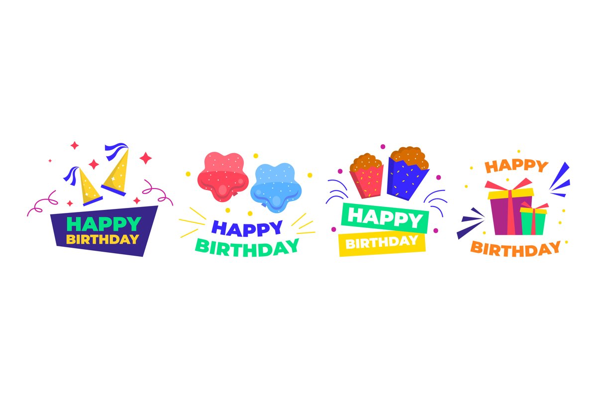Happy Birthday Illustrations example image 1