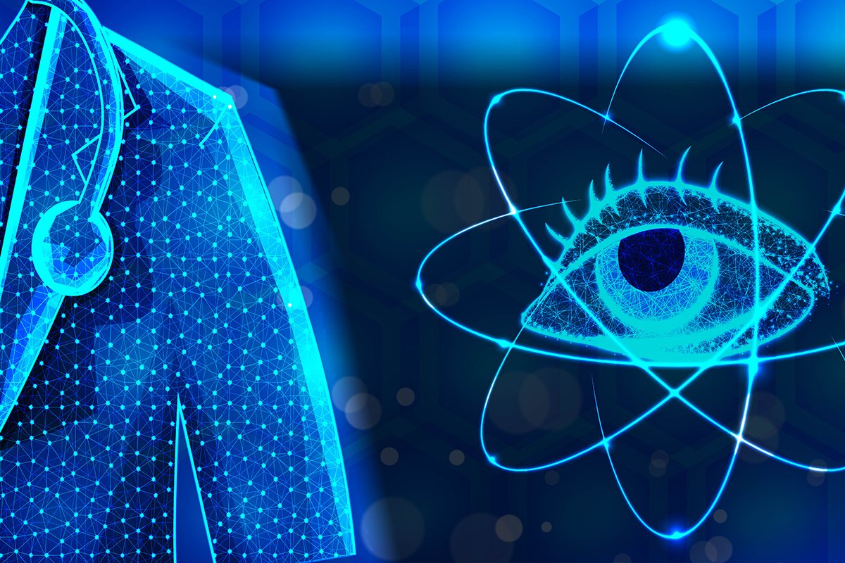 Eye Doctor Specialists, Abstract Low Poly Design. Vector Ill example image 1