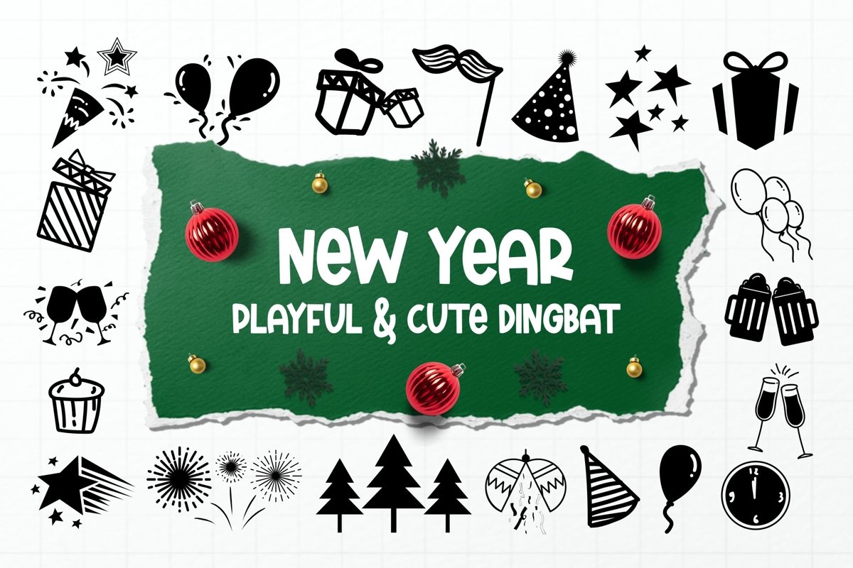 New Year Dingbats example image 1