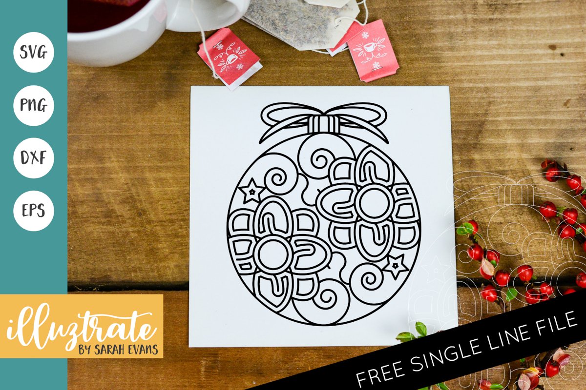 Christmas Bauble Mandala SVG | Christmas Mandala SVG Cut example image 1