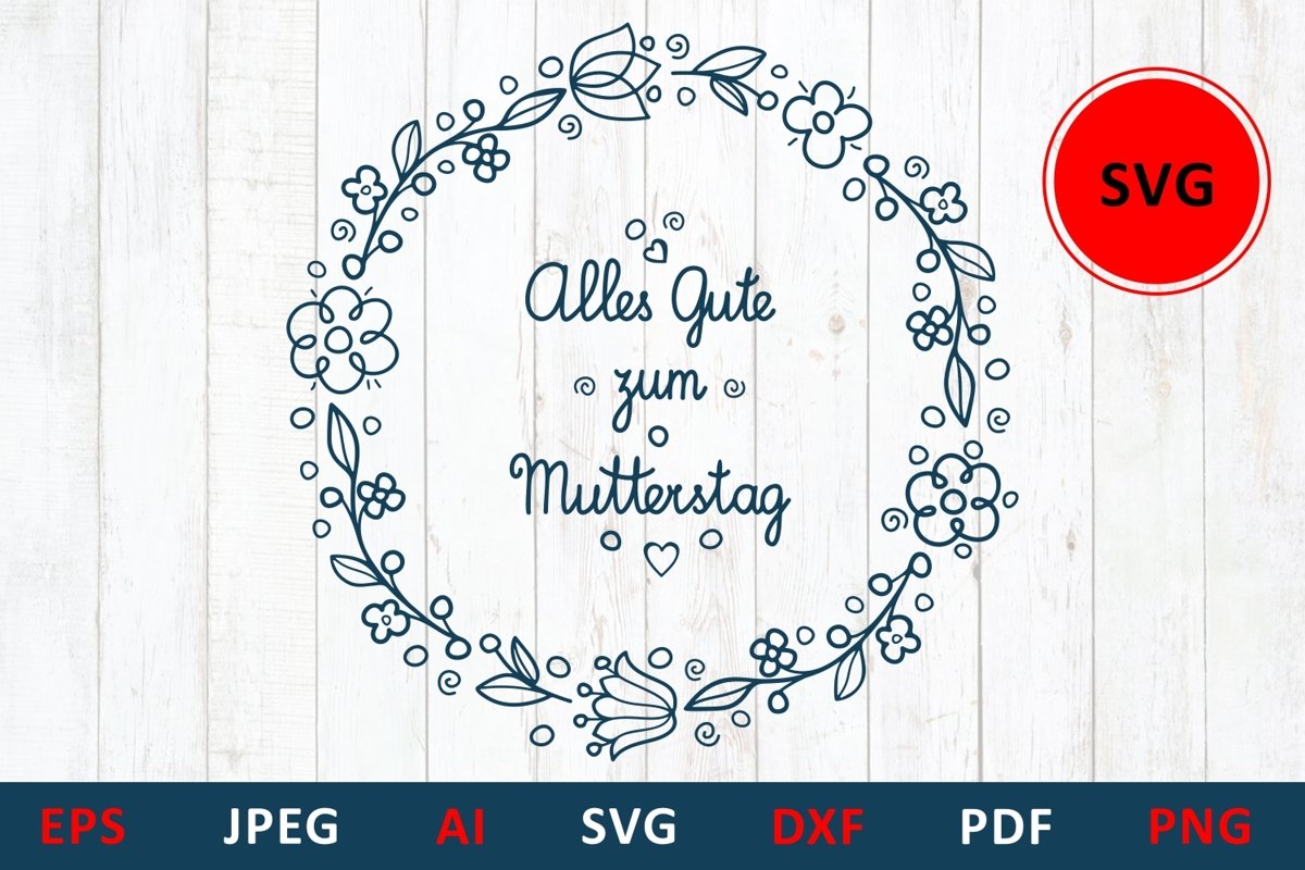 svg Happy mother's day greeting card in Deutschland example image 1