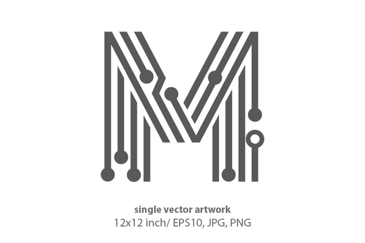 digital letter m- single vector artwork example image 1